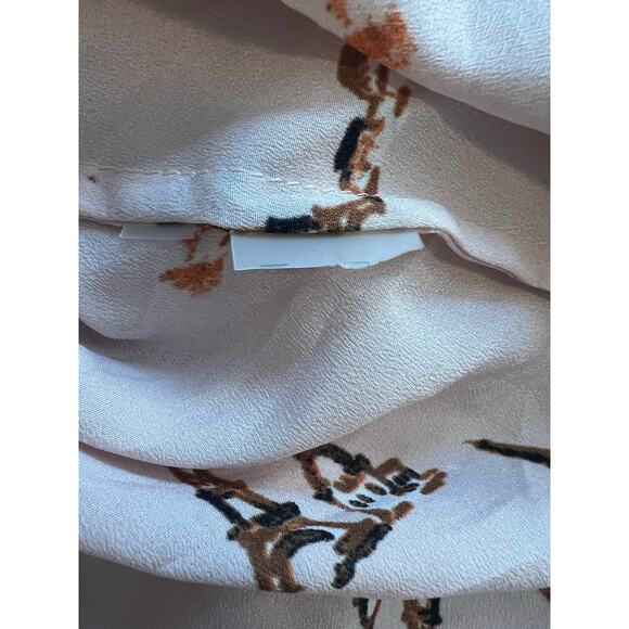 Karl Lagerfeld Paris Eiffel Tower Print Pink Button Down Long Sleeve Blouse - S - Picture 4 of 8